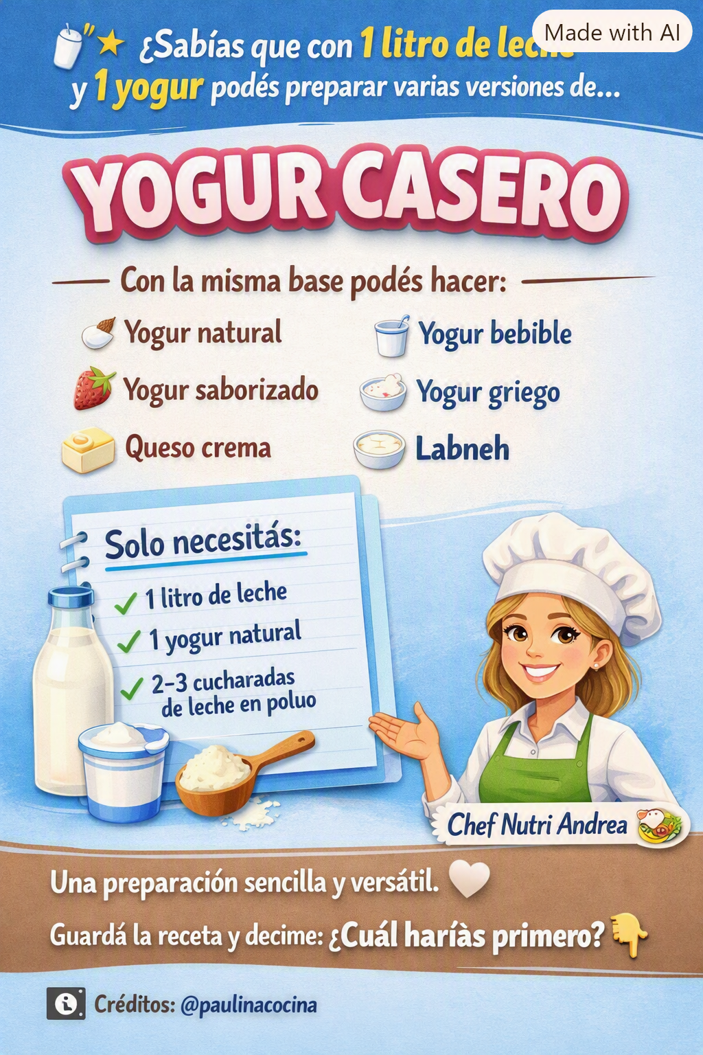 Cómo hacer yogur casero con solo leche y yogur natural